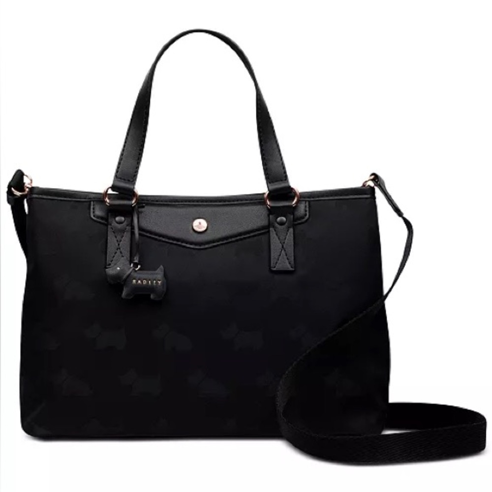 NWOT Radley Designer Black Scottie Dog Nylon Purse Handbag